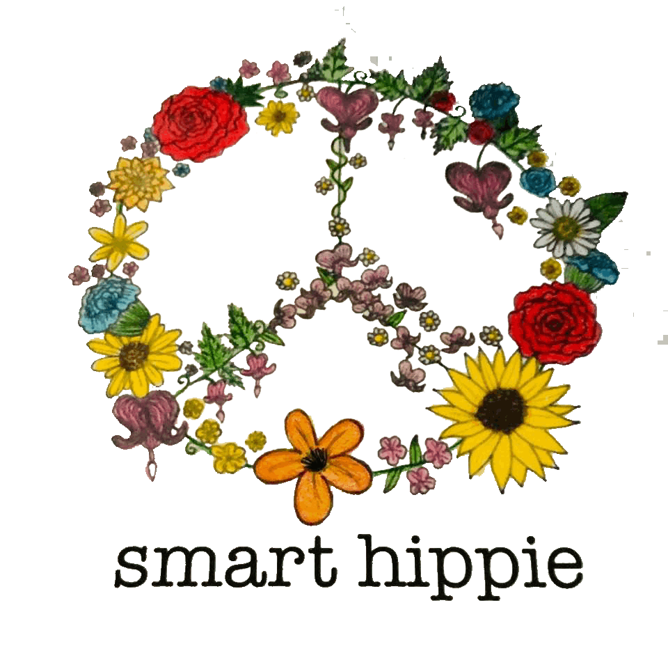 a peace sign made of flowers